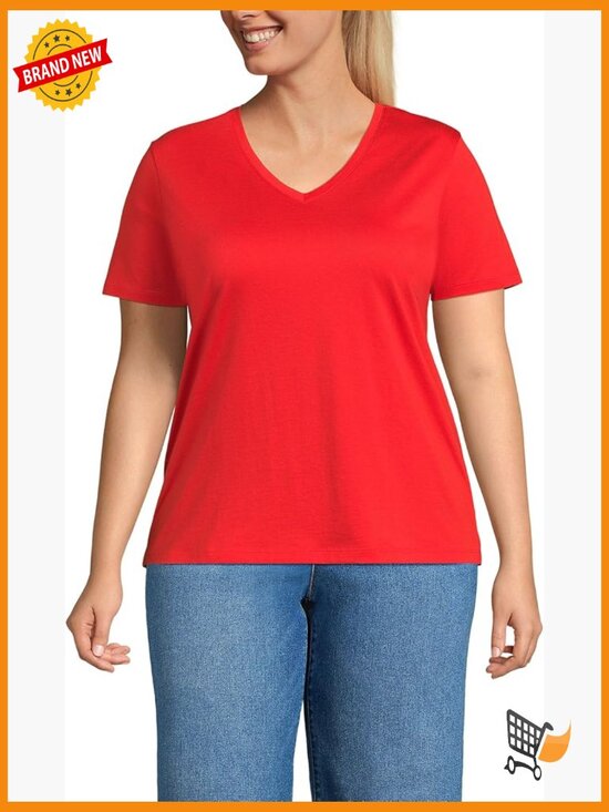 Tops - Relaxed Supima Cotton V-Neck Tee - Soft & Breathable